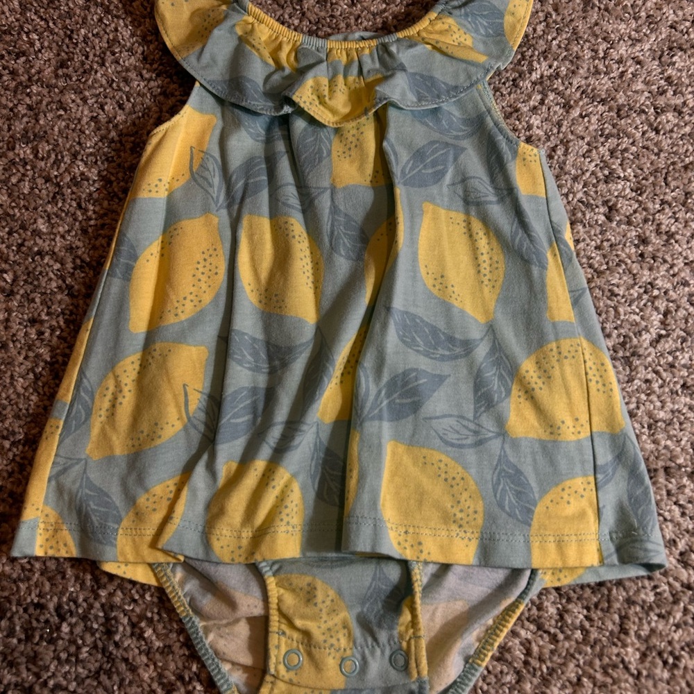 Lemon Print Baby Romper